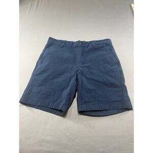 Ben Sherman Regular Fit Seersucker Shorts Men’s 32W Blue Textured Chino Casual